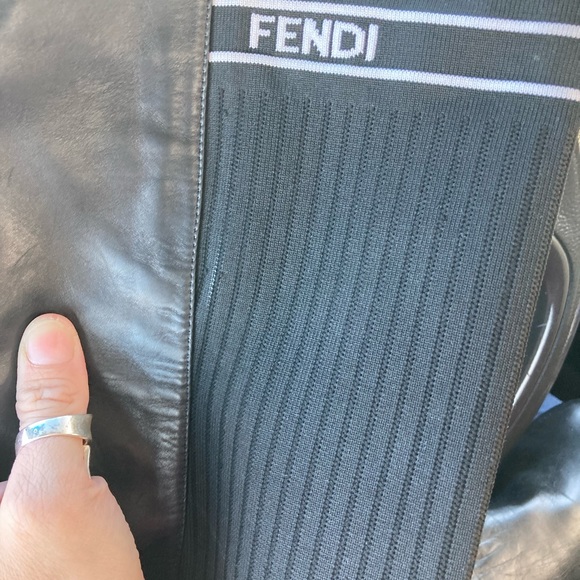 Fendi knee black and white leather boots - Picture 2 of 3